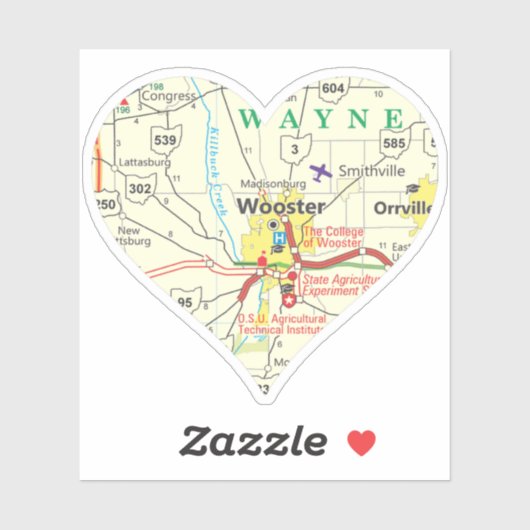 ウースターOHヴィンテージマップ シール (シート)