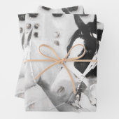 ウーズカント素朴リーブラックアンドホワイトウエスタン ラッピングペーパーシート (インサイチュ)