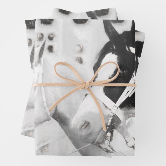ウーズカント素朴リーブラックアンドホワイトウエスタン ラッピングペーパーシート (インサイチュ)