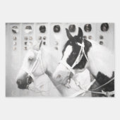 ウーズカント素朴リーブラックアンドホワイトウエスタン ラッピングペーパーシート (正面)