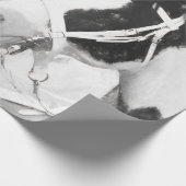 ウーズカント素朴リーブラックアンドホワイトウエスタン ラッピングペーパー (角)