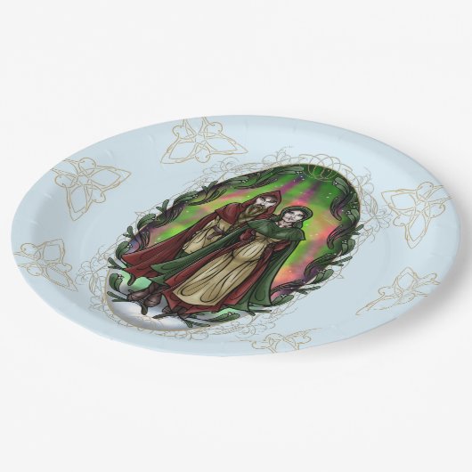 ウーデン&フリージ:ユール(キリスト降誕祭)挨拶 ペーパープレート (アングル)