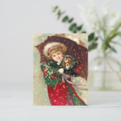 ウードハンフリーのウィンターガールと犬 シーズンポストカード (スタンド正面)