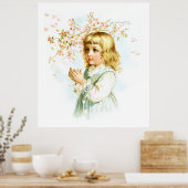 ウードハンフリー:オーチャードツリーの下の春の少女 ポスター (キッチン)