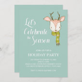 ウードラ素朴ンドディアウィズスカーフホリデーパーティー 招待状 (正面/裏面)