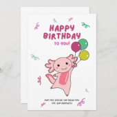 ウーパールがあなたに誕生日の願いを贈ります ウーパールたちも 招待状 (正面/裏面)