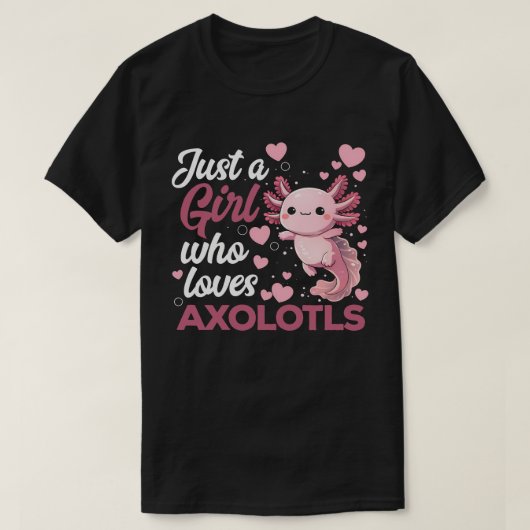ウーパールーパーが大好きな女の子 かわいいウーパールーパー Tシャツ (デザイン正面)