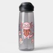 ウーパールーパーが大好きな女の子 ピンク 子供用 ウォーターボトル (背面)