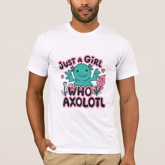 ウーパールーパーが大好きな女の子 Tシャツ (正面)