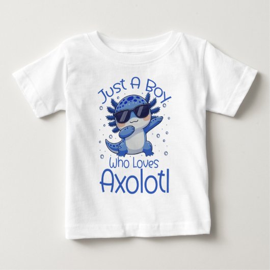 ウーパールーパーが大好きな少年 ベビーTシャツ (正面)