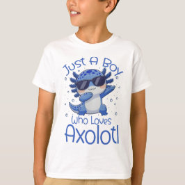 ウーパールーパーが大好きな少年 Tシャツ