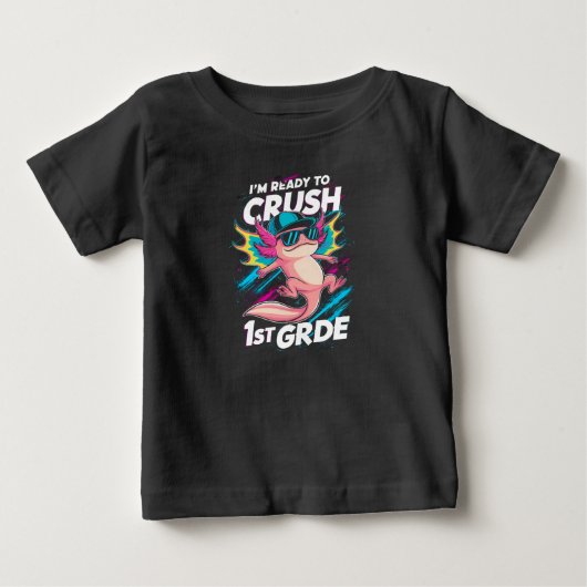 ウーパールーパーが大好き 小学校1年生になるよ ベビーTシャツ (正面)