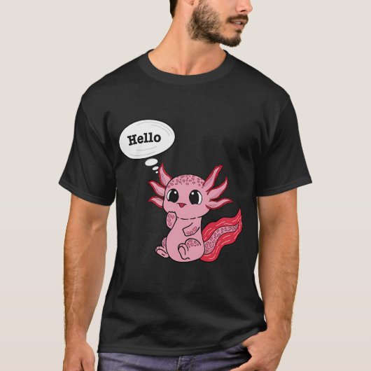 ウーパールーパーが手を振っている Tシャツ (正面)