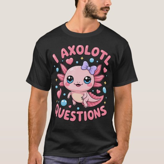 ウーパールーパーに夢中な乙女の弓アクセサリー Tシャツ (正面)