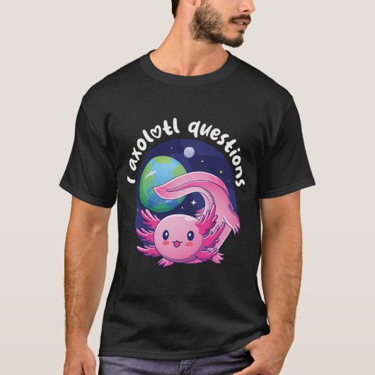 ウーパールーパーに関する質問 - ピンク(濃色用) Tシャツ (正面)