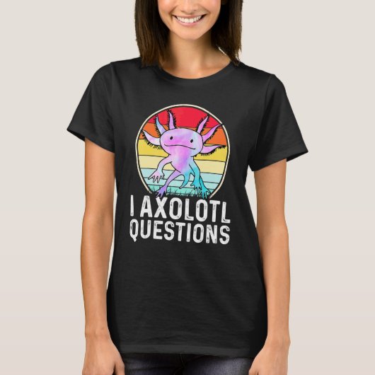 ウーパールーパーに関する質問 両生類 サンショウウオ Tシャツ (正面)