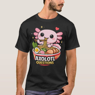 ウーパールーパーのかわいいラーメン Tシャツ