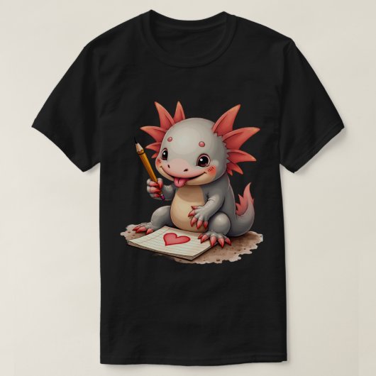 ウーパールーパーのかわいい落書き Tシャツ (デザイン正面)