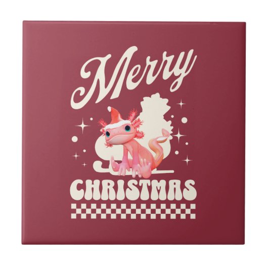 ウーパールーパーのクリスマス タイル (正面)
