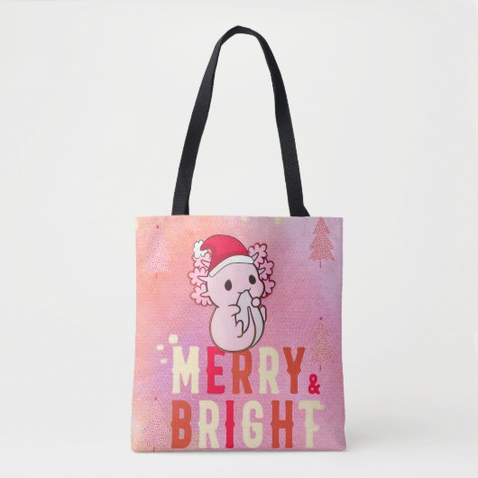 ウーパールーパーのクリスマス トートバッグ (正面)