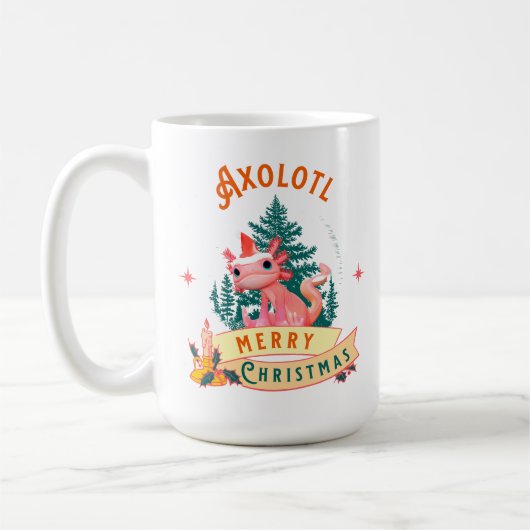 ウーパールーパーのメリークリスマス コーヒーマグカップ (左)