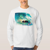 ウーパールーパーの秘密の花の池の隠れ家 Tシャツ (正面)