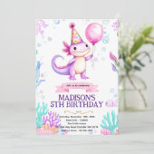 ウーパールーパーの誕生日パーティーの招待状 招待状 (スタンド正面)