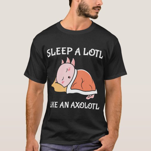 ウーパールーパーみたいにぐっすり寝る Tシャツ (正面)