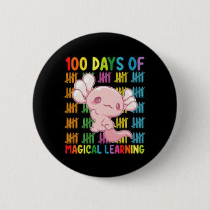 ウーパールーパー学校 魔法の学習 100日 缶バッジ