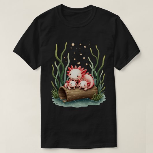 ウーパールーパー家族 Tシャツ (デザイン正面)