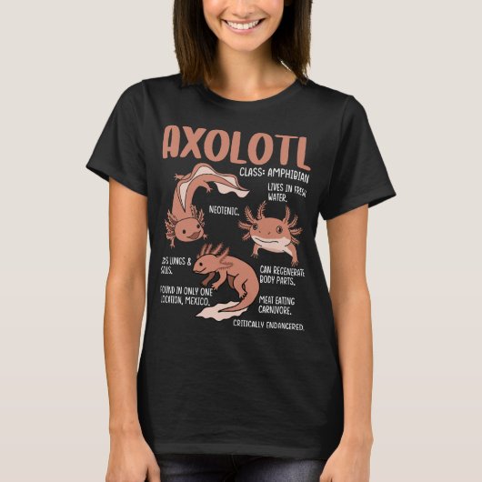 ウーパールーパー教育両生類種の事実 Tシャツ (正面)
