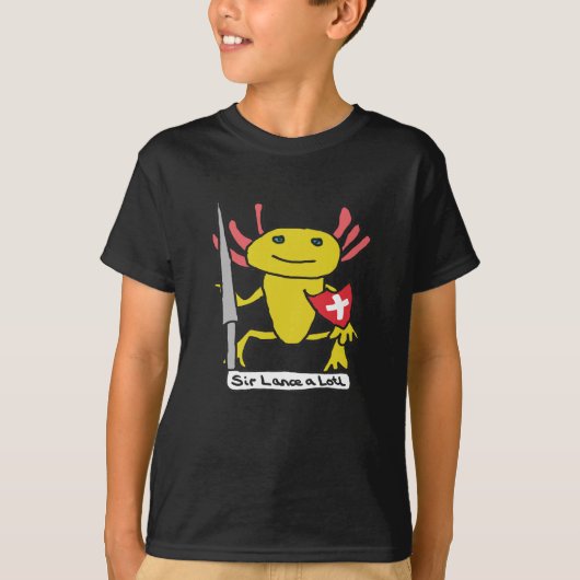 ウーパールーパー騎士のユーモア Tシャツ (正面)