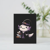 ウーパールーパー魔女 - かわいいハロウィン ポストカード (スタンド正面)