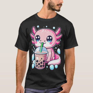 ウーパールーパー タピオカティー かわいい アニメ Tシャツ