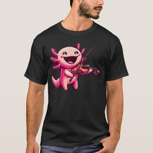 ウーパールーパー バイオリン奏者 Tシャツ (正面)