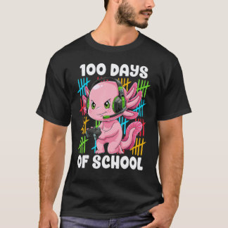 ウーパールーパー 学校生活100日お祝い 先生 生徒 C Tシャツ