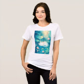 ウーパールーパー 花 池の静けさ トライブレンドＴシャツ (正面全面)