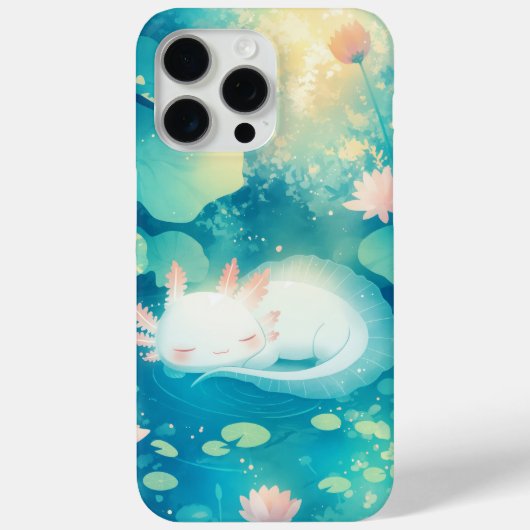 ウーパールーパー 花 池の静けさ Case-Mate iPhoneケース (裏面)