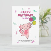 ウーパールーパー 誕生日おめでとう ウーパールーパーたちへ 誕生日 招待状 (スタンド正面)