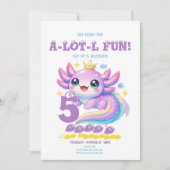 ウーパールーパー 誕生日パーティー招待状,ウーパールーパー 招待状 (正面)