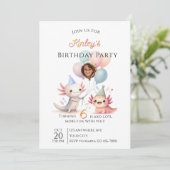 ウーパールーパー 誕生日 招待状 (スタンド正面)