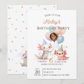 ウーパールーパー 誕生日 招待状 (正面/裏面)