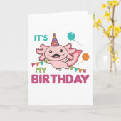 ウーパールールお誕生日おめでとう かわいいウーパールールカード カード (黄色い花)