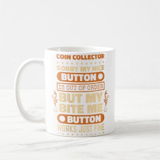 ウービートボタン ワークス コインコレクター コイン収集 コーヒーマグカップ (左)