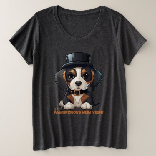 ウーフの年！ プラスサイズTシャツ (デザイン正面)