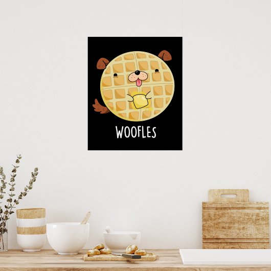 ウーファおもしろいーズドギーワッフルプンダークBG ポスター (キッチン)