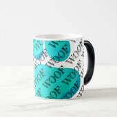 ウーフアクアドッグポープリントペットモダンおもしろい モーフィングマグカップ (正面右)