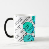 ウーフアクアドッグポープリントペットモダンおもしろい モーフィングマグカップ (左)