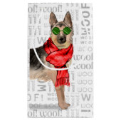ウーフアートとドイツの羊飼いのクリスマスドッグ スモールペーパーバッグ (裏面)