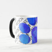 ウーフタイポグラフィブルードッグポープリントペットモダンおもしろい モーフィングマグカップ (正面左)